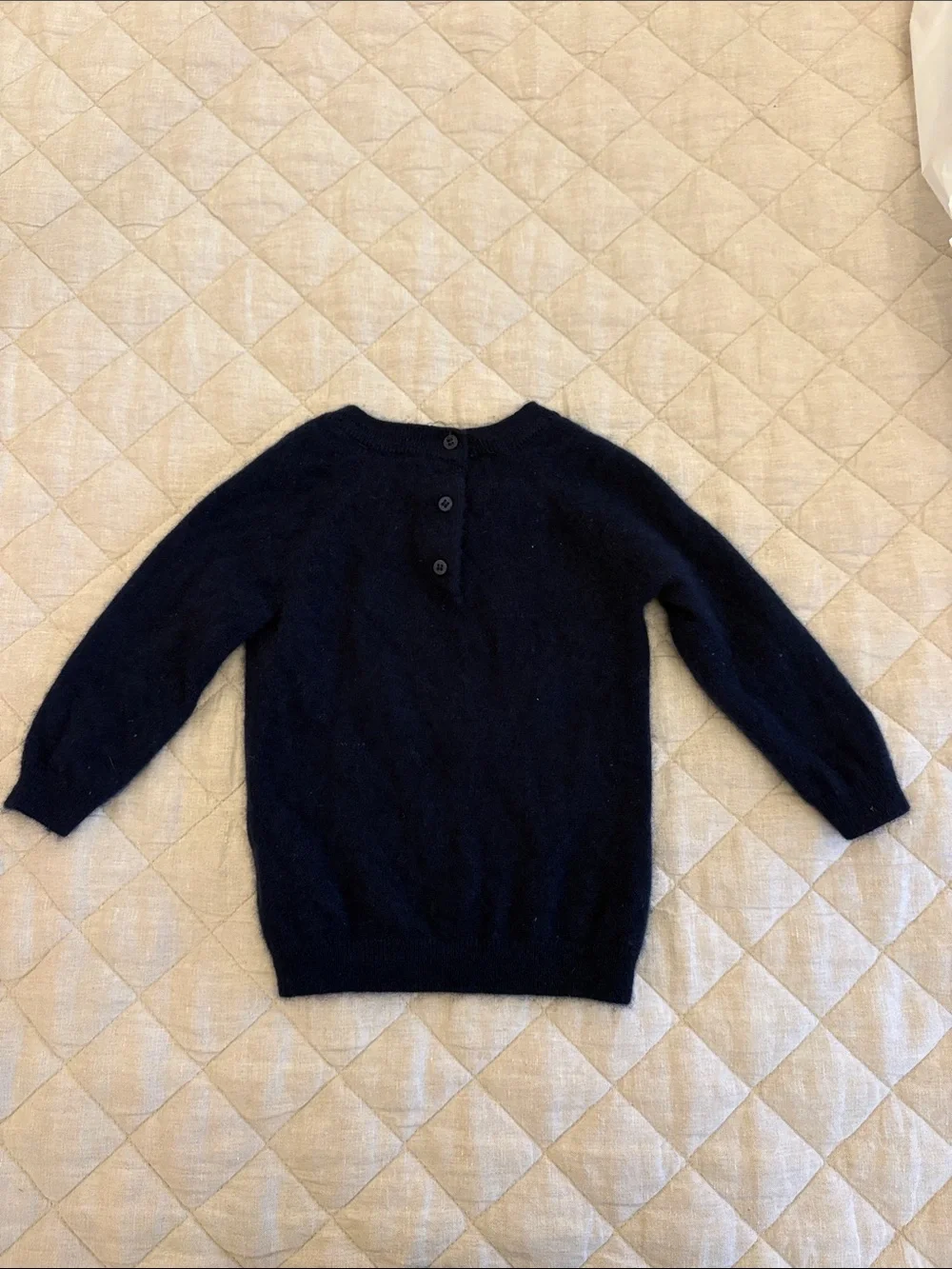 Quince 100% Cashmere Navy Crewneck Sweater Set (6-9M)